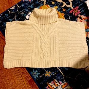 GAP Cream Knit Turtleneck Poncho